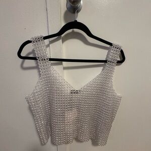 Zara Beaded Cropped Tank Top - Women